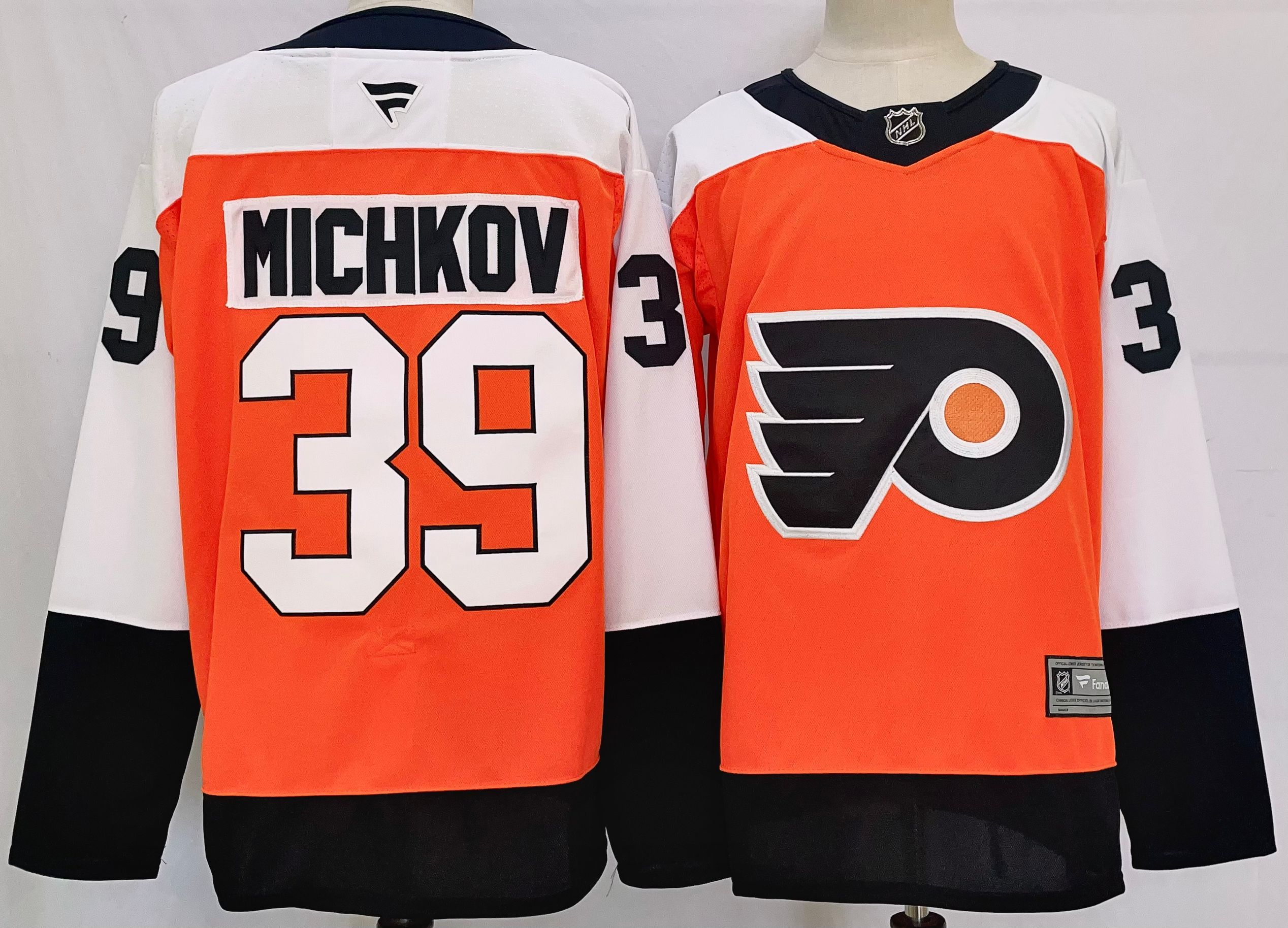 Men Philadelphia Flyers #39 Michkov Orange 2025 Home Premier Player NHL Jersey->philadelphia flyers->NHL Jersey
